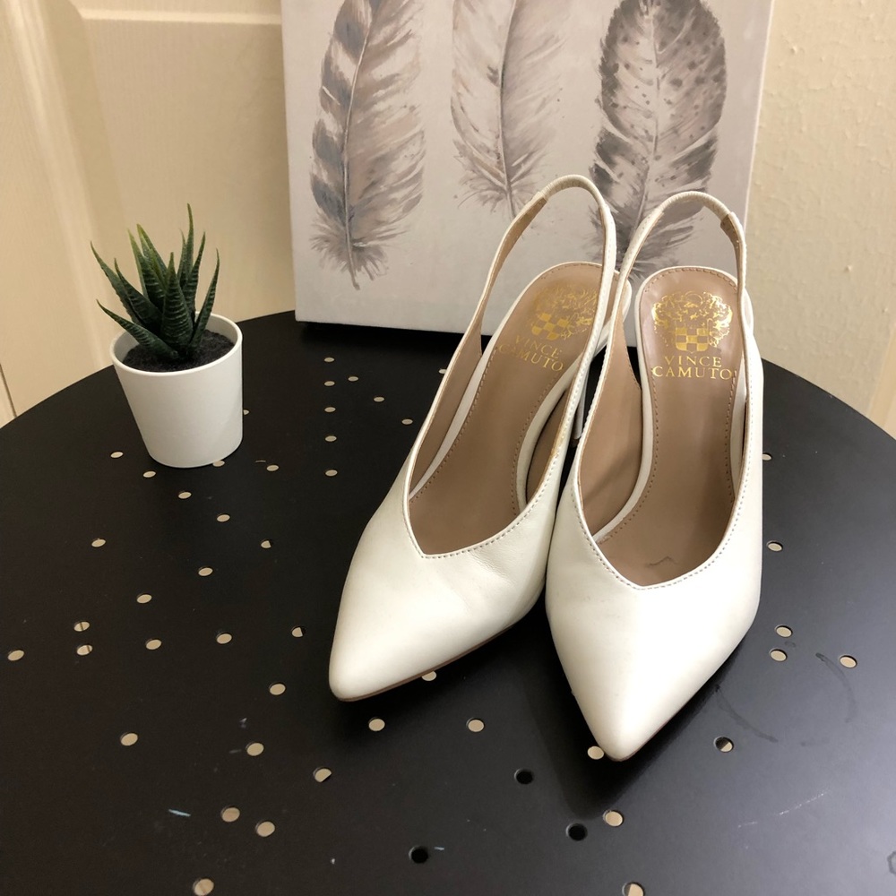 White Vince Camuto heels
